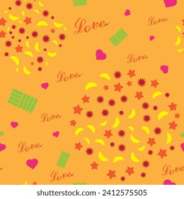 Vector background created by many objects like gifft wrapping paper