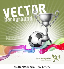 Vector background with cup and ball for the design on a football theme