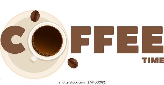 Vector background with cup of coffee