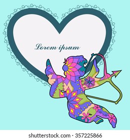 Vector background with Cupid