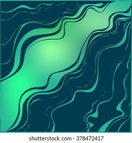 Vector background of curled abstract waves