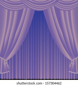 Vector background with curtains.