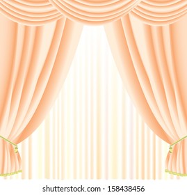 Vector background with curtains.