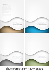 Vector background curve line wave earth tone color set element overlap paper layer line with space for text and message brochure and artwork design