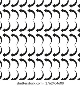 Patrón de flechas curvadas vectoriales, gris de color