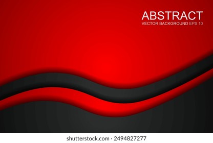 Vector background of curves overlapping paper layers on space for text and message design