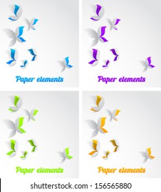 Vector background with cut paper butterfly