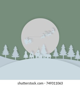 Vector background of cut paper is overlapping layers. For card design, Christmas and New Year.