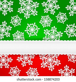 Vector background of cut paper snowflakes. Marry Christmas and Happy New Year