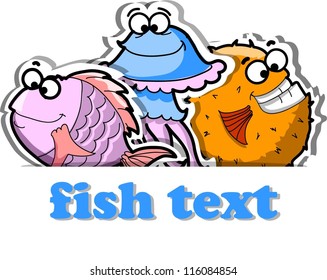 Vector background with cute fishes
