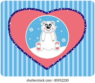 Vector background of a cute polar bear vector illustration