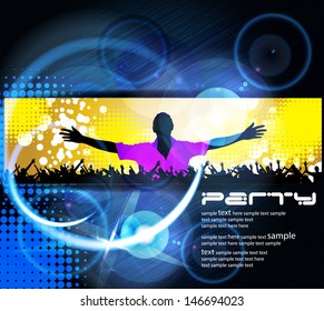 Vector background. Dancing people
