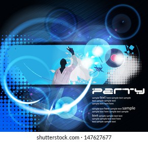 Vector background. Dancing people 