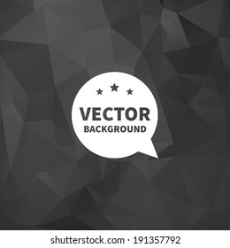 Vector Background. Dark Grey Geometric 3d Texture. 