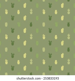 Vector background decorated with cacti silhouettes