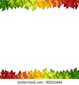 Vector background decorated with colorful autumn leaves, card, banner
