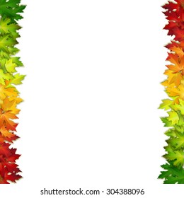 Vector background decorated with colorful autumn leaves, card, banner