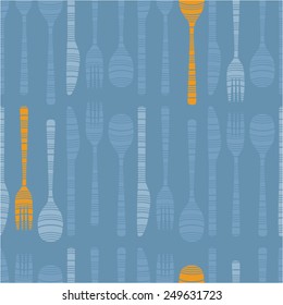 Vector Background Decorated With Cutlery