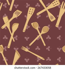 Vector background decorated with frying tools