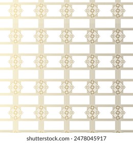 Vector Background Decoration with Minimalist Elements in Gold. Seamless Pattern of Round Pixel Mosaic Design for Textiles.