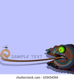 Vector background with decorative Chameleon