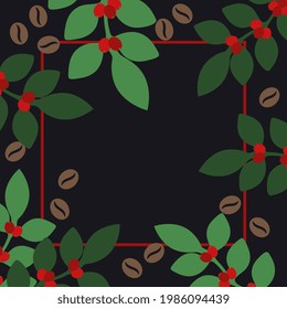 Vector background with decorative coffee plants