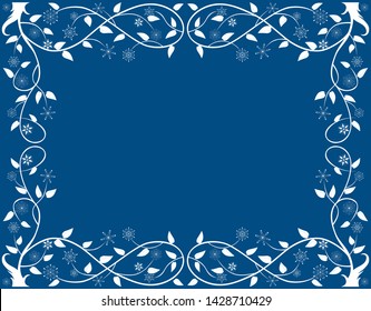 Vector background from decorative frozen tree branches