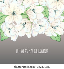 vector background with decorative hand drawn flower. Template for wedding invitations, birthday and save the date cards. 