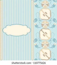 Vector background with decorative poppy flowers. Design for greeting card, invitation, menu. Delicate pattern in vintage style