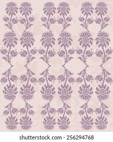 Vector background with decorative vintage flowers