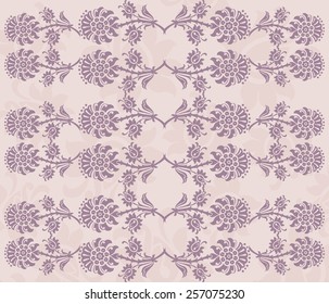 Vector background with decorative vintage flowers