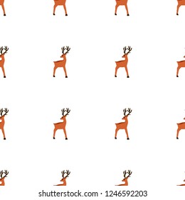 Vector background of deer. Seamless pattern.