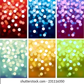 Vector background defocused festive lights, no size limit.