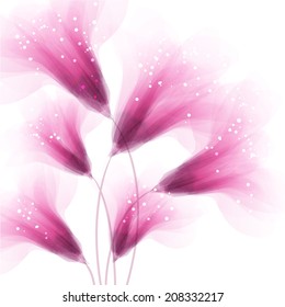 Vector background with delicate flowers
