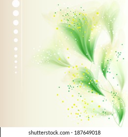 Vector background with delicate pastel flowers. Space for text.