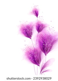 Vector background with delicate pink flowers