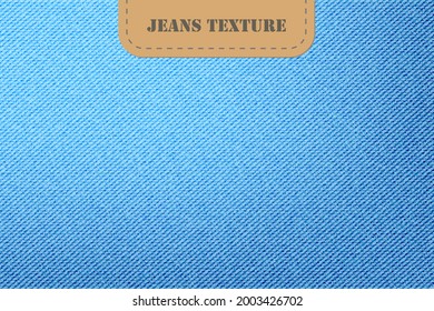Vector background denim blue jeans texture  Fashion light blue canvas material  wallpaper and leather label  Textile clothes surface pattern  Template for poster  banner  flyer  Illustration EPS10