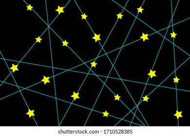 vector background design with abstract lines and yellow stars