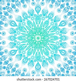 vector background design with blue hand drawn circular ornament