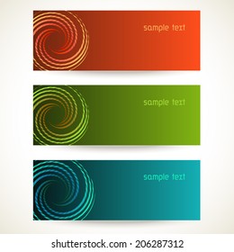 Vector background with design element. Set of color template with text box for visiting, business, calling card. Illustration with concept of movement for print, web