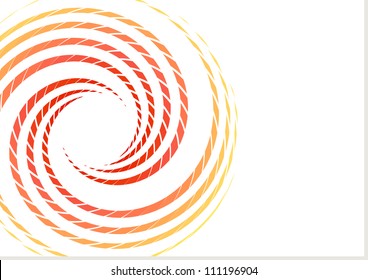 Vector background with design elements in shape of circle. Concept abstract illustration for business card, poster with space for text. Stylized wave made of geometric forms in tints of red and yellow