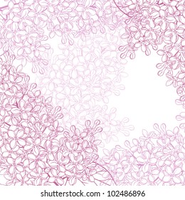 Vector background for design with flowers of lilac.