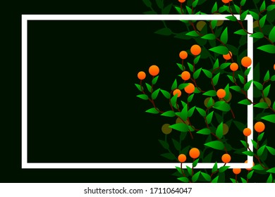 vector background design with fruitful plant illustrations