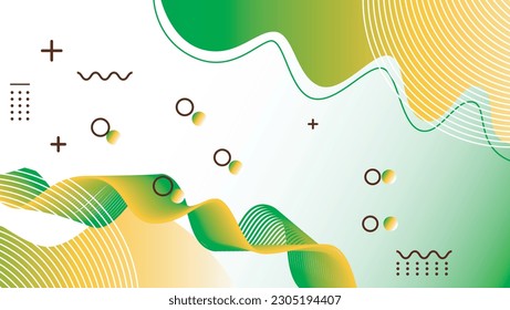 a vector background design in green, yellow, white and black colors, this design can be used as a background on a laptop or as a background template in ppt