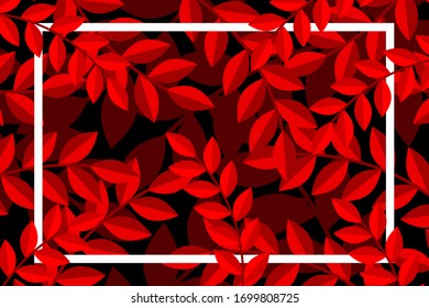 vector background design with illustrations of red leaves