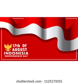 Vector background design of Indonesia independence day. Using  16:9 aspect ratio size. 