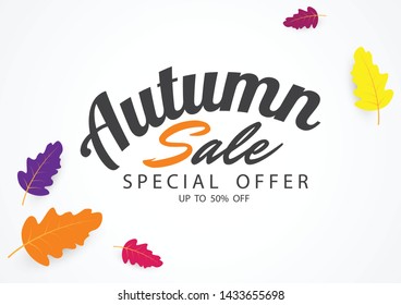 Vector background design, leafy autumn leaves Templates for banners, banners