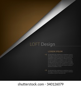 Vector background design with loft color tone concept brown and black with space for text design 