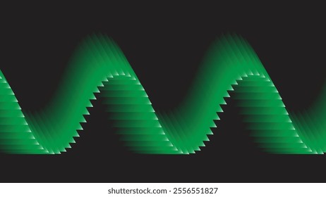 A vector background design of a modern abstract composition with smooth wavy gradient shapes in a vibrant blend of green colors