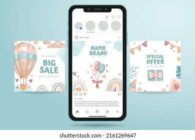 Vector background design for post in social media.